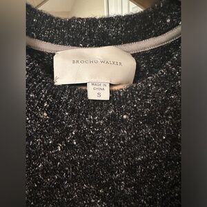 Women’s Brochu Walker wool and silk sweater with button shoulder detail size S